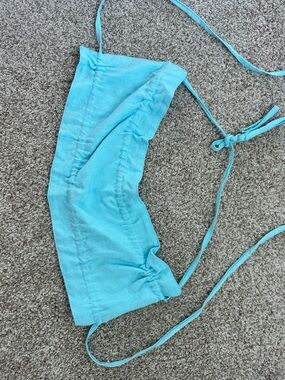 REVOLVE Aqua Blue Cropped Tie-Back Top